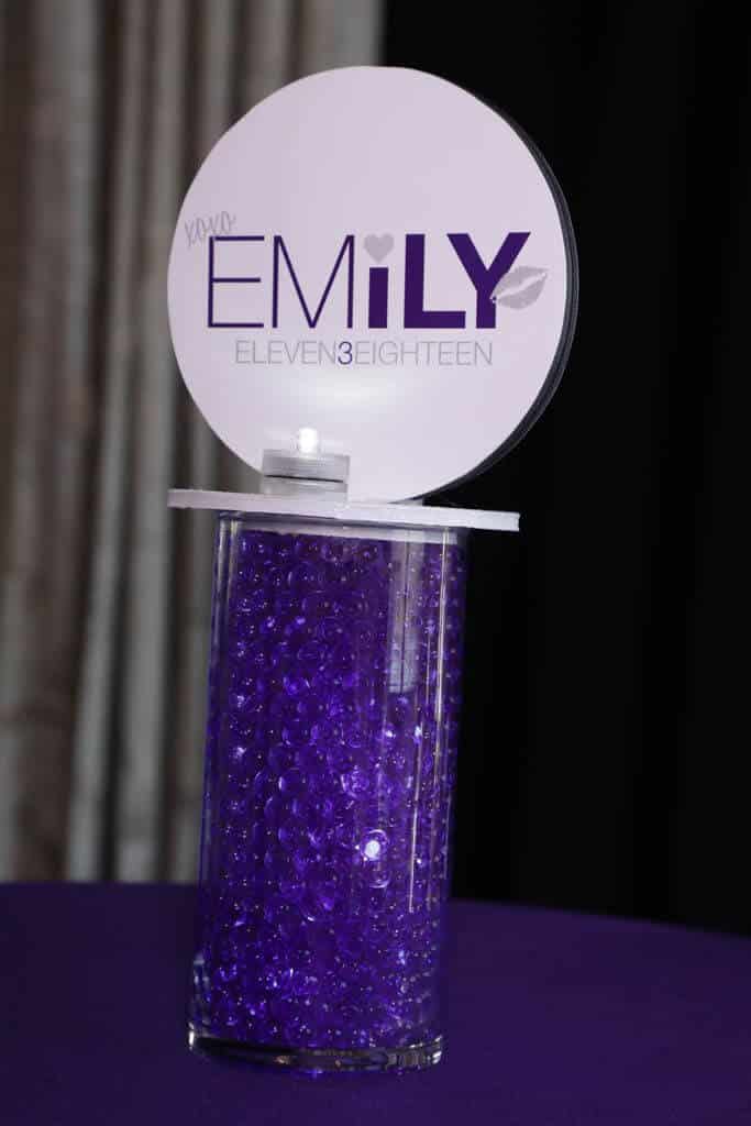 Bat Mitzvah Lounge Centerpiece with LED Vase and Logo Topper