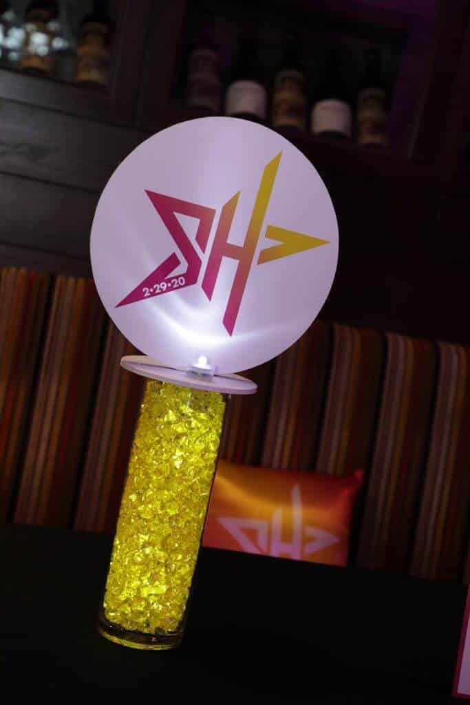 Custom LED Logo Centerpiece for Neon Themed Bat Mitzvah