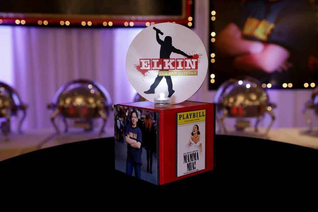 Mini Broadway Photo Cube Centerpiece with Custom Logo