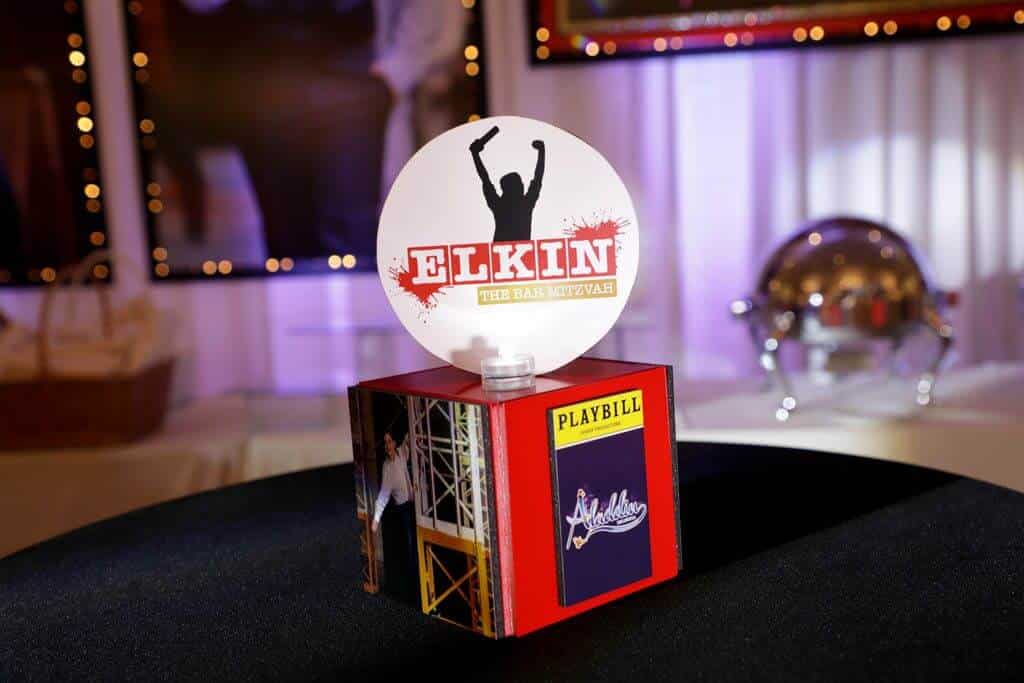 Mini Broadway Photo Cube Centerpiece with Custom Logo