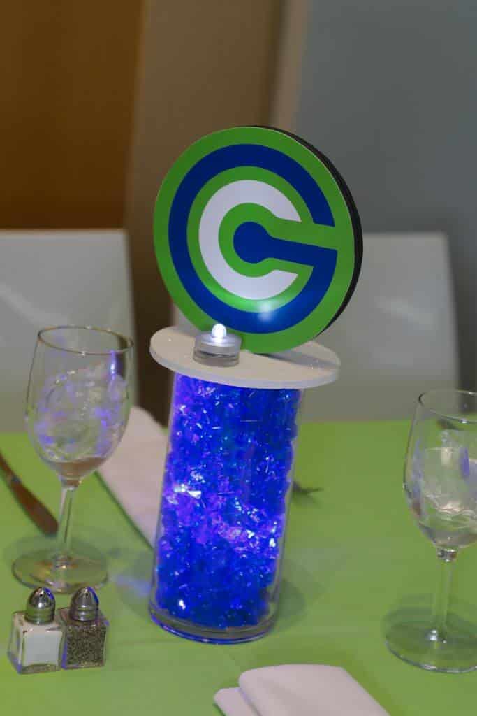 Bar Mitzvah Lounge Centerpiece with Custom Logo