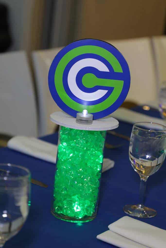 Bar Mitzvah Lounge Centerpiece with Custom Logo