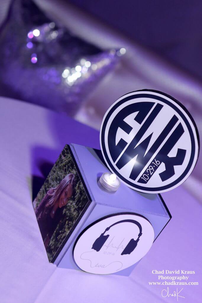 Mini Cube Lounge Centerpiece with Custom Logo and Photos