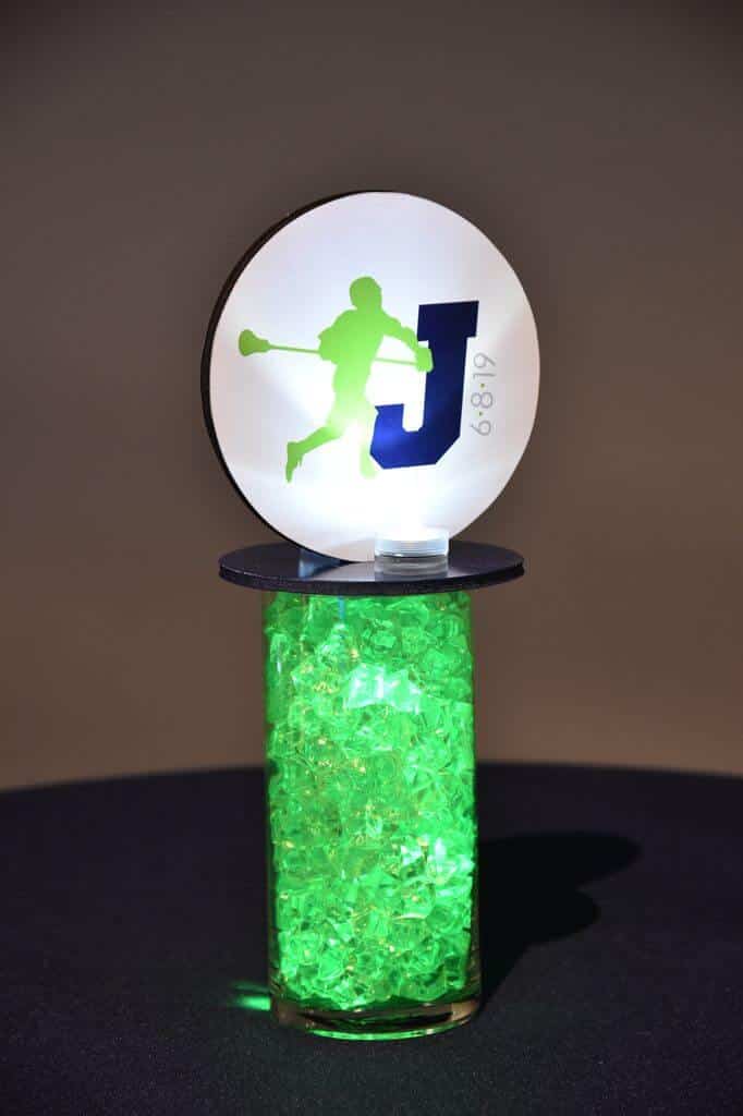Lacrosse Themed Lounge Centerpiece with LED Lighting