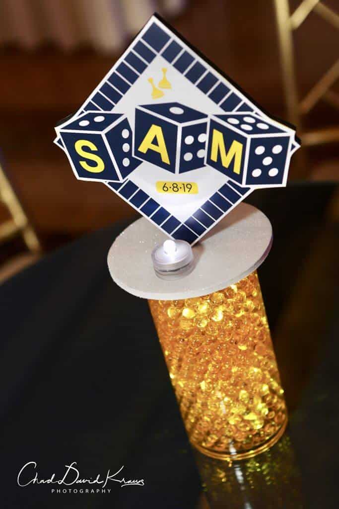 Board Games Themed Logo Centerpiece with LED Lighting