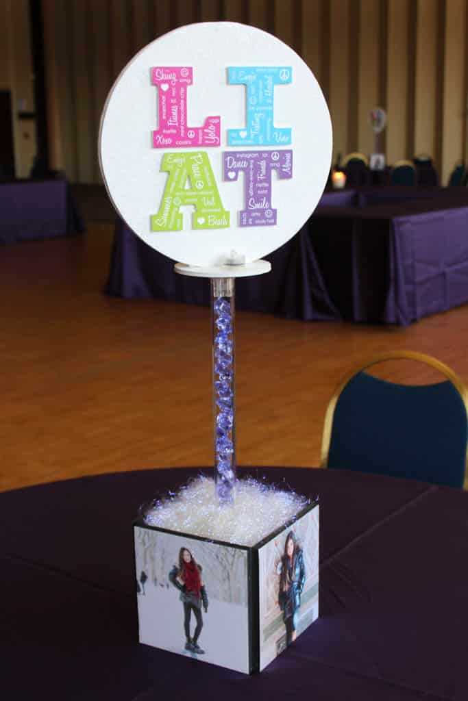 Mini Photo Cube Centerpiece with 3D Logo