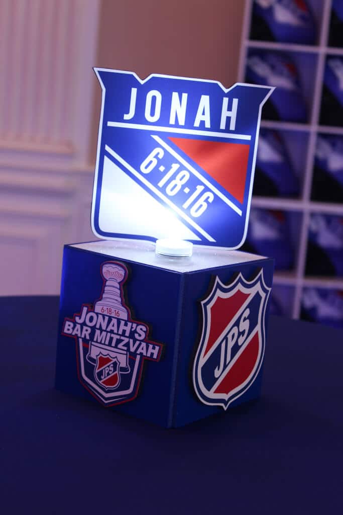Rangers Themed Hightop Centerpiece with Custom Logos