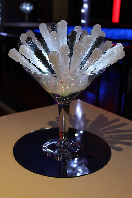 Martini Glass with Rock Candy and LED Light Centerpiece