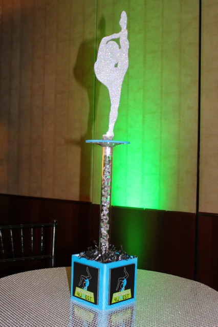 Mini Cube Centerpiece with Sparkled Silhouette Toppers