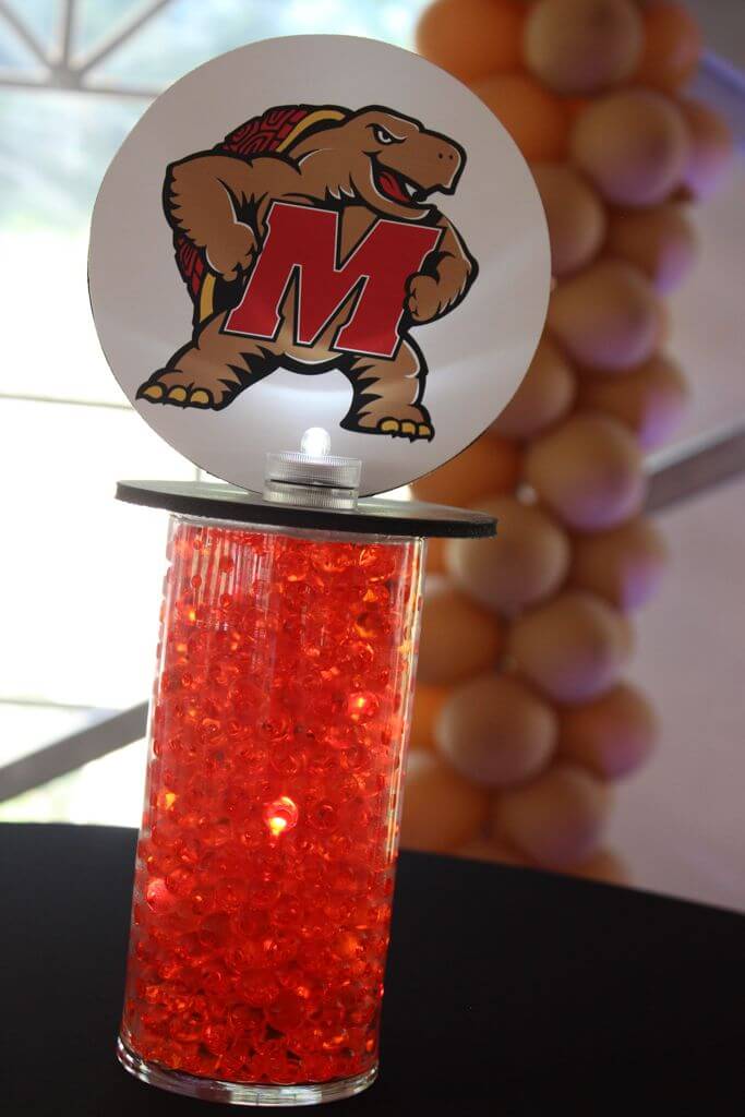 Mini Vase with LED Gems and Logo Topper for Hightop Table