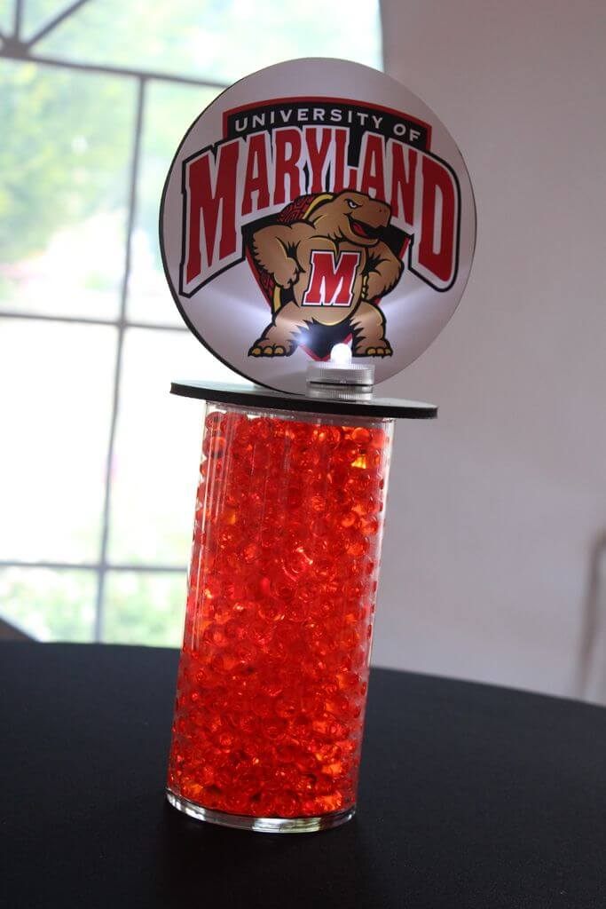Mini Vase with LED Gems and Logo Topper for Hightop Table