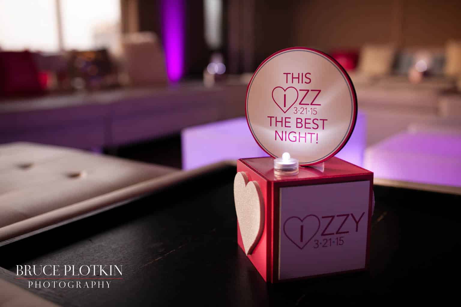 Mini Cube with Logo Topper Centerpiece for Lounge Setup