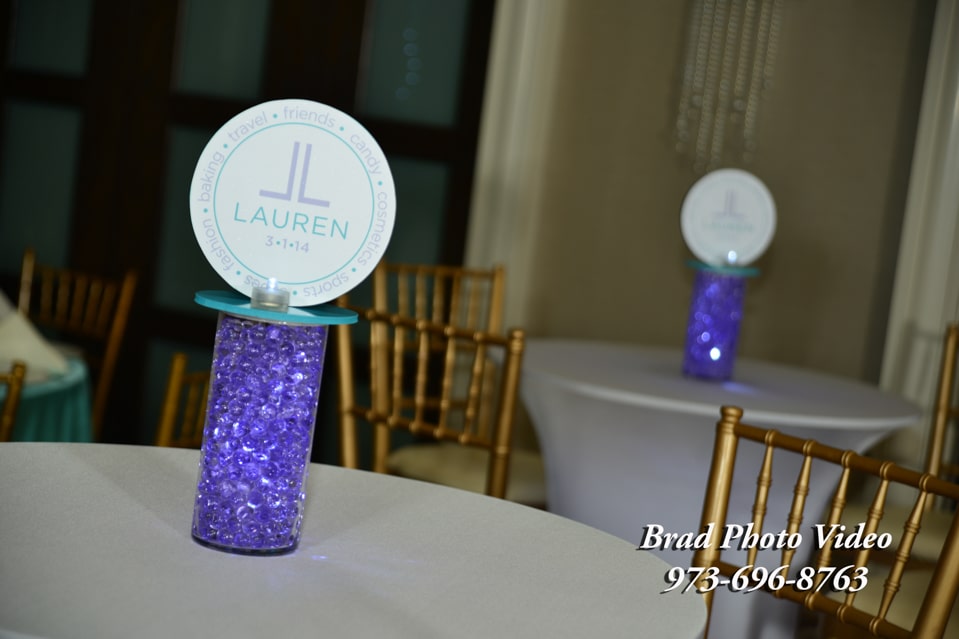 Hightop Lounge Centerpiece with Custom Logo and LED Lights