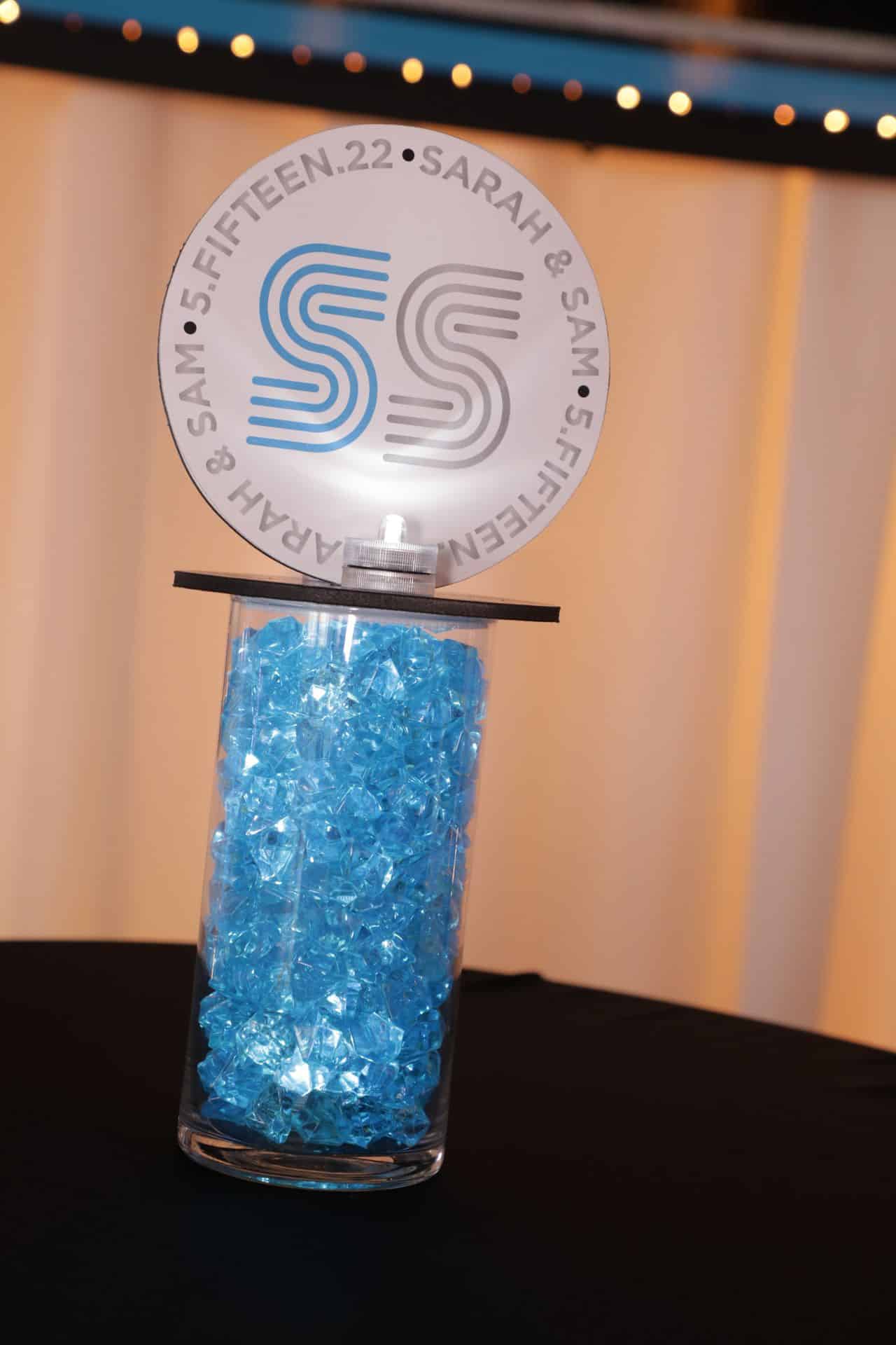 LED Logo Centerpiece for B'nei Mitzvah Lounge