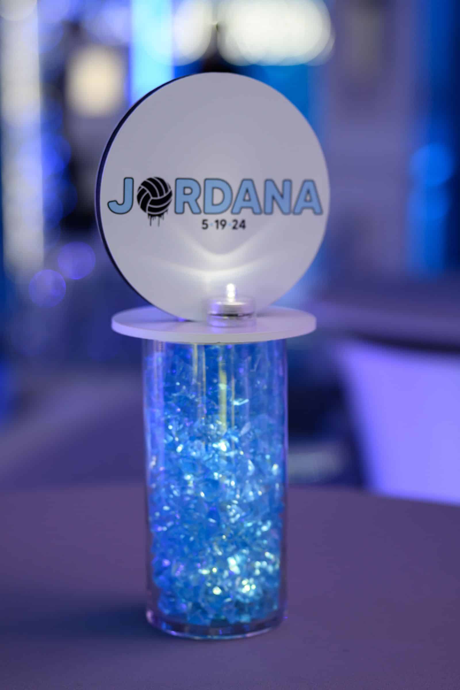 Mini Logo Centerpiece with Custom Logo Topper