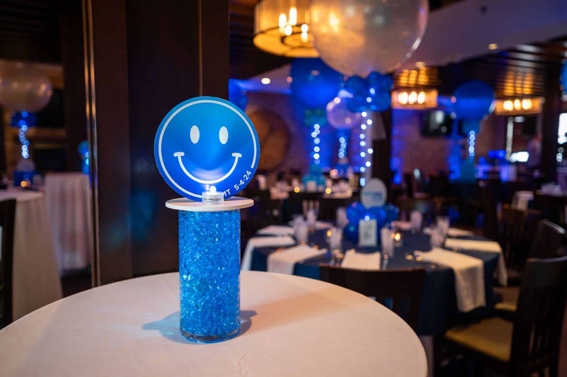 Custom Ombre Logo Topper Lounge Centerpiece