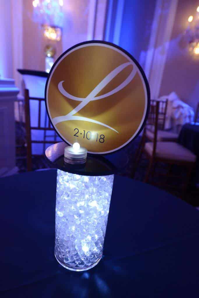 Bat Mitzvah Lounge Centerpiece with Custom Logo Topper