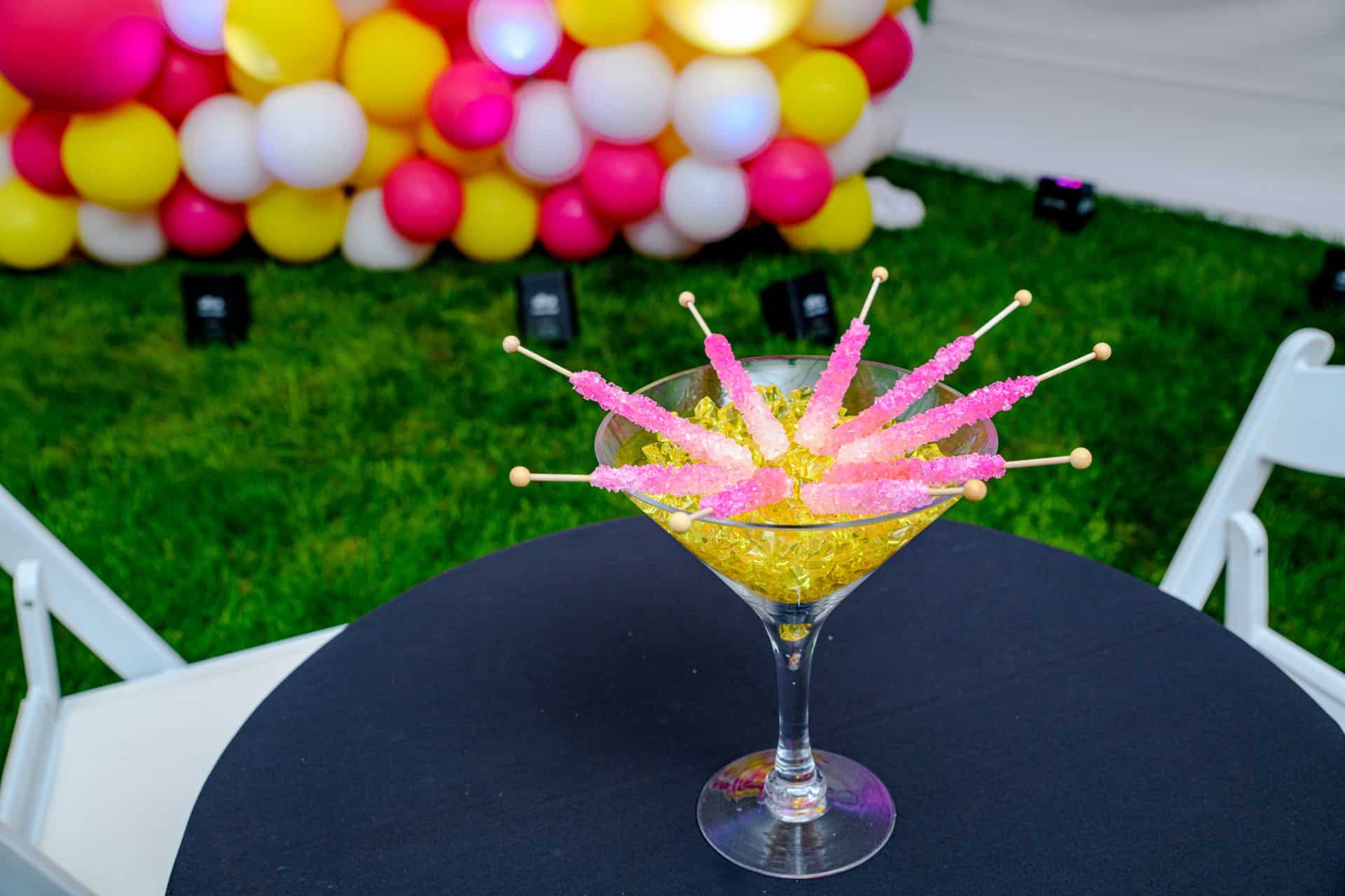 Rock Candy Centerpiece for Tent Bat Mitzvah