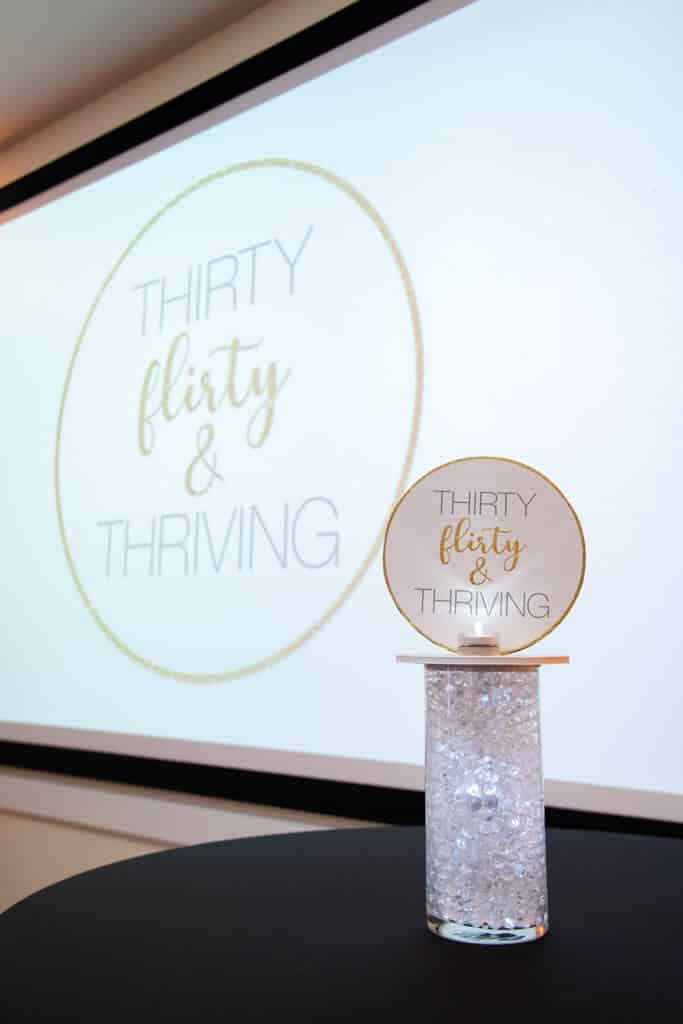 30th Birthday LED Centerpiece with Custom Logo