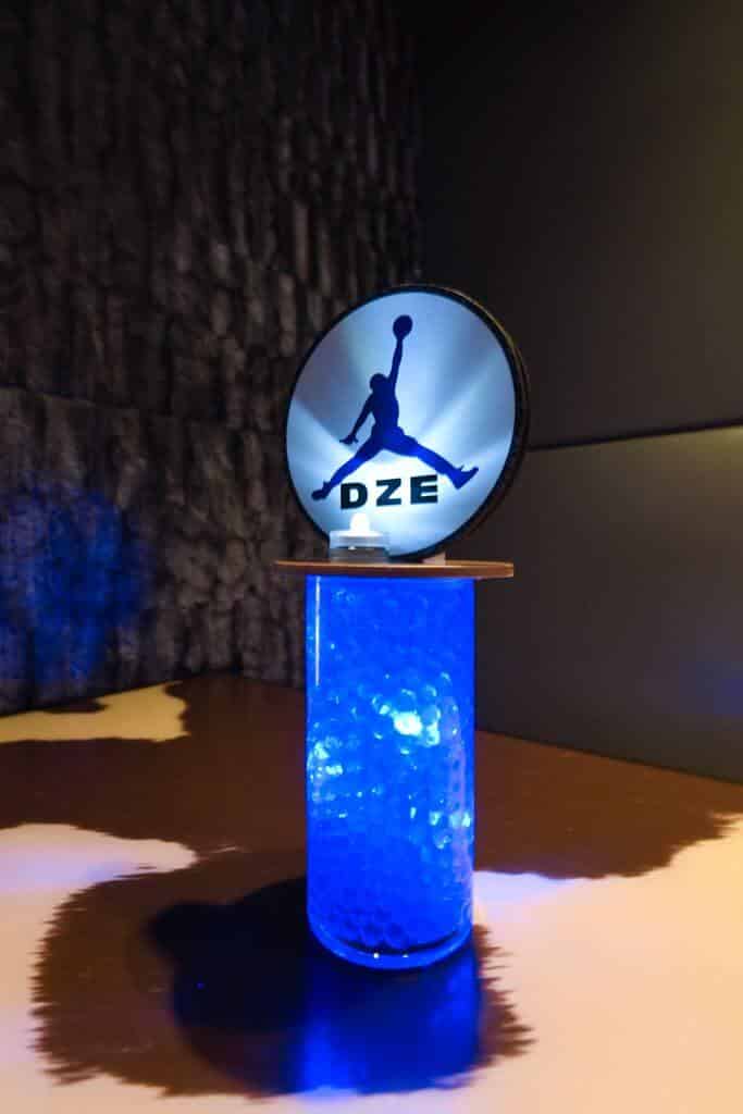 Jumpman Themed Lounge Centerpiece with Custom Logo