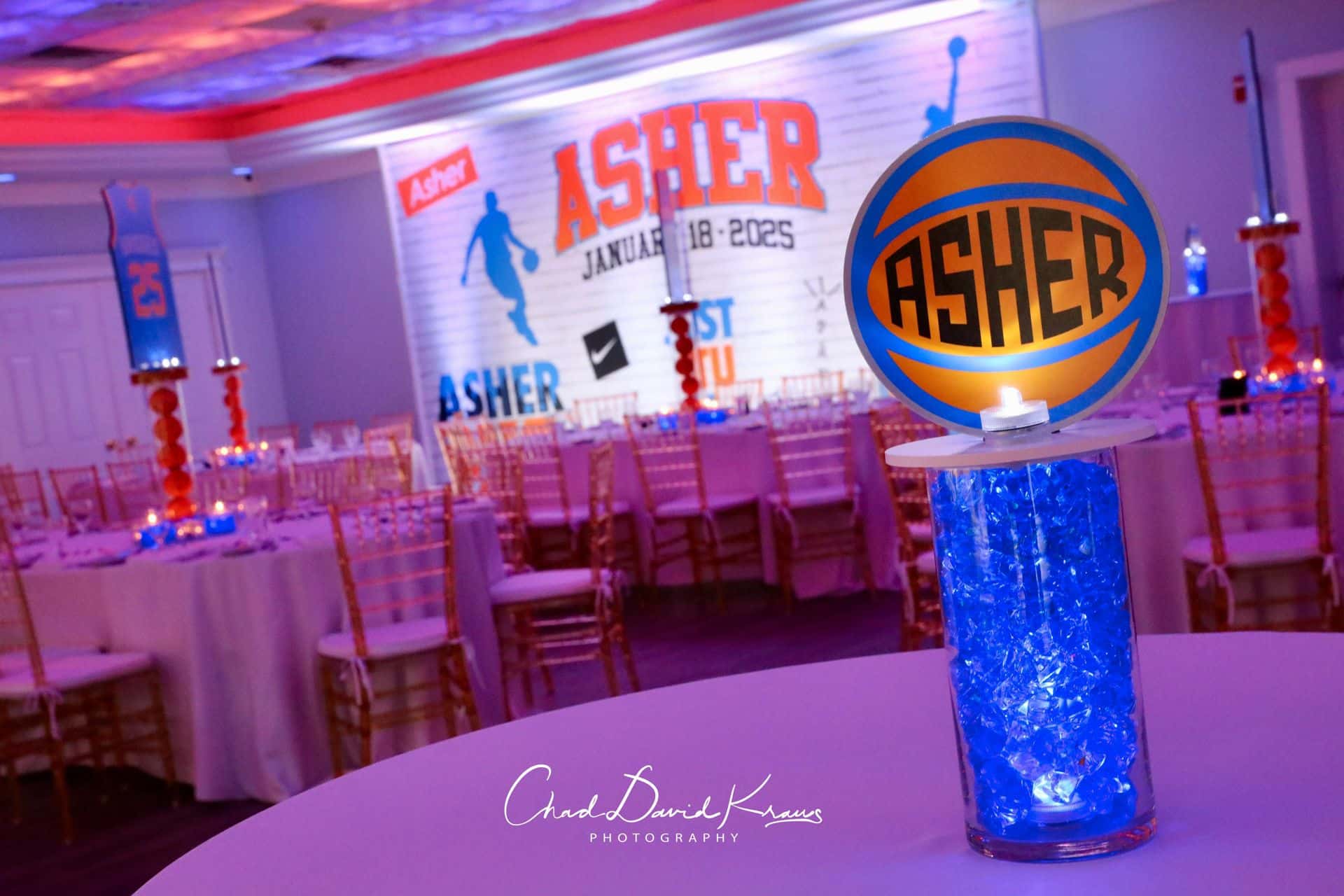 Basketball Logo High Top Centerpiece