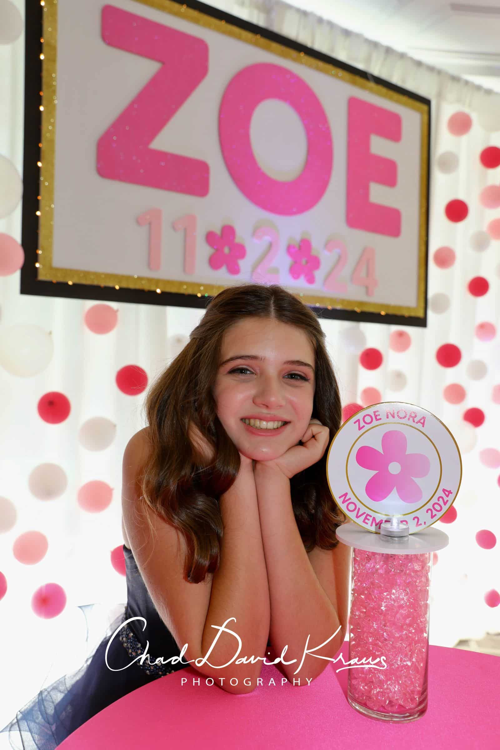 Custom Flower Logo High Top Centerpiece