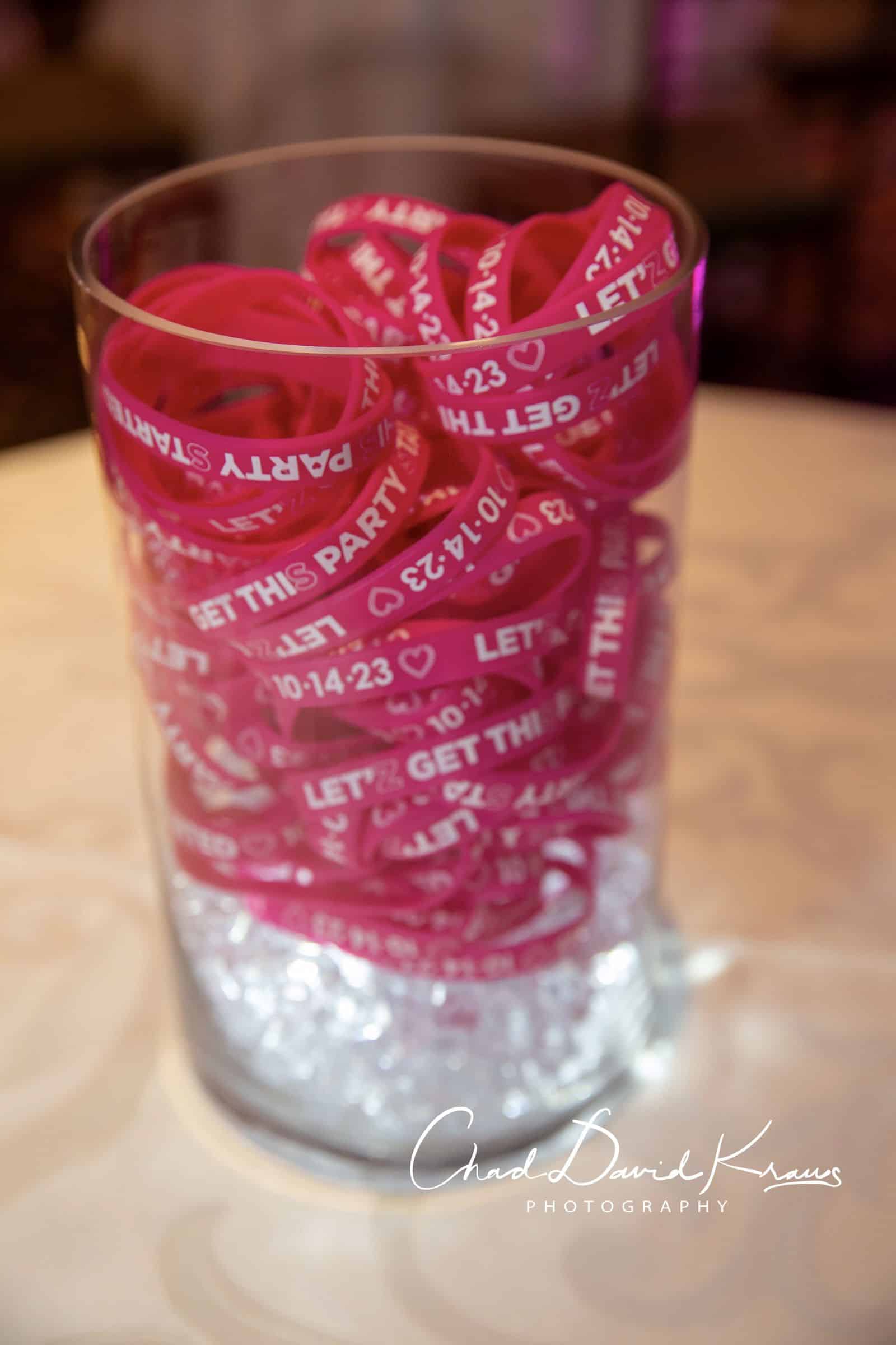 Custom Bracelet Centerpieces in LED Vases