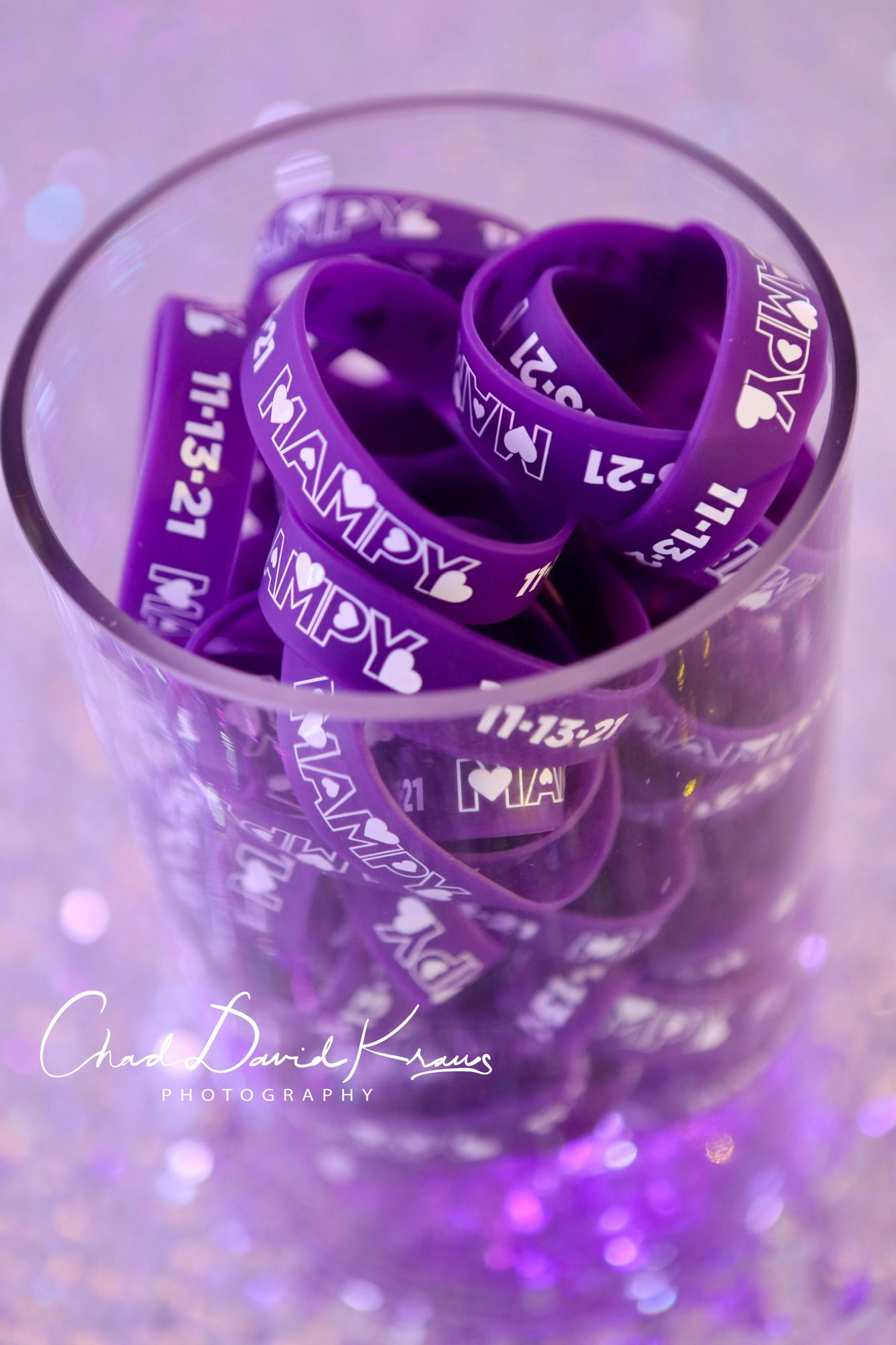 Custom LED High Top Centerpieces with Logo Bracelets for Bat Mitzvah Decor
