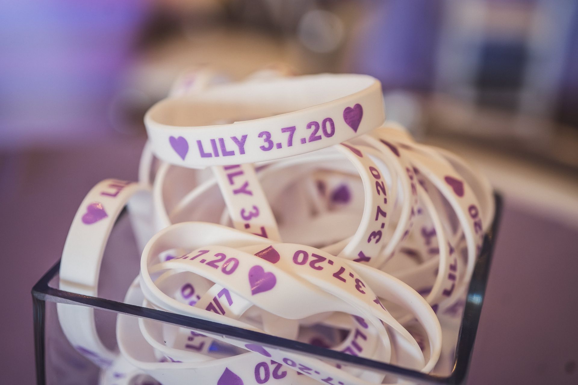 LED Custom Bracelet Center Piece for Bat Mitzvah Lounge Set Up