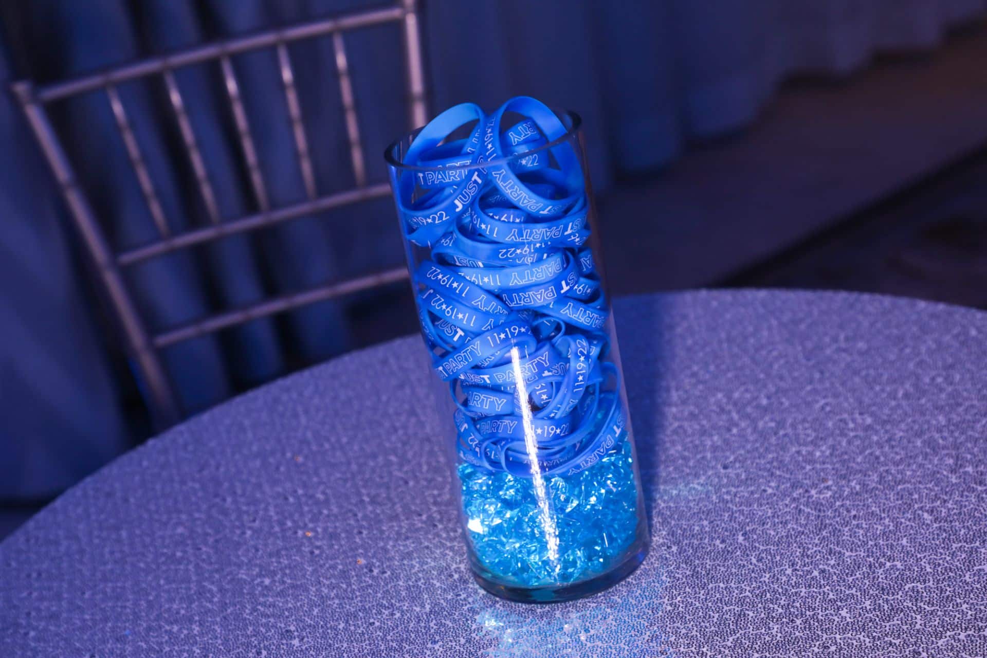 LED Lounge Centerpiece with Custom Bracelets