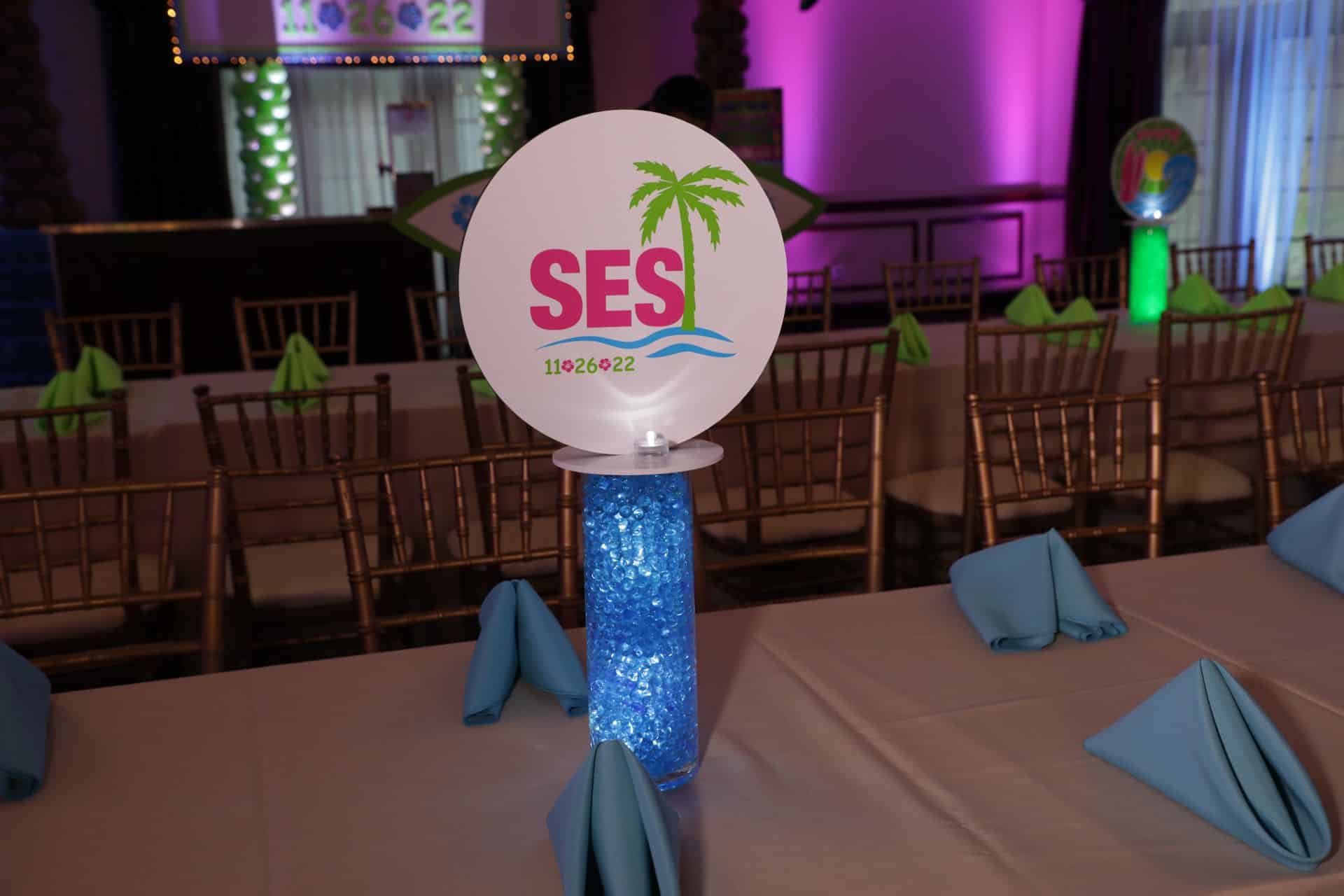 Mini Beach LED Centerpiece with Custom Logo