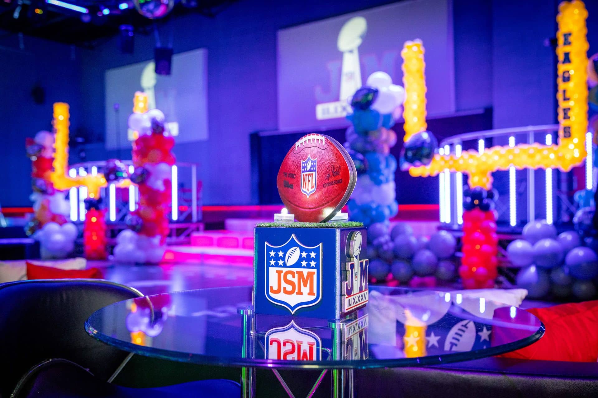 Football Cube Centerpiece for High Top Table