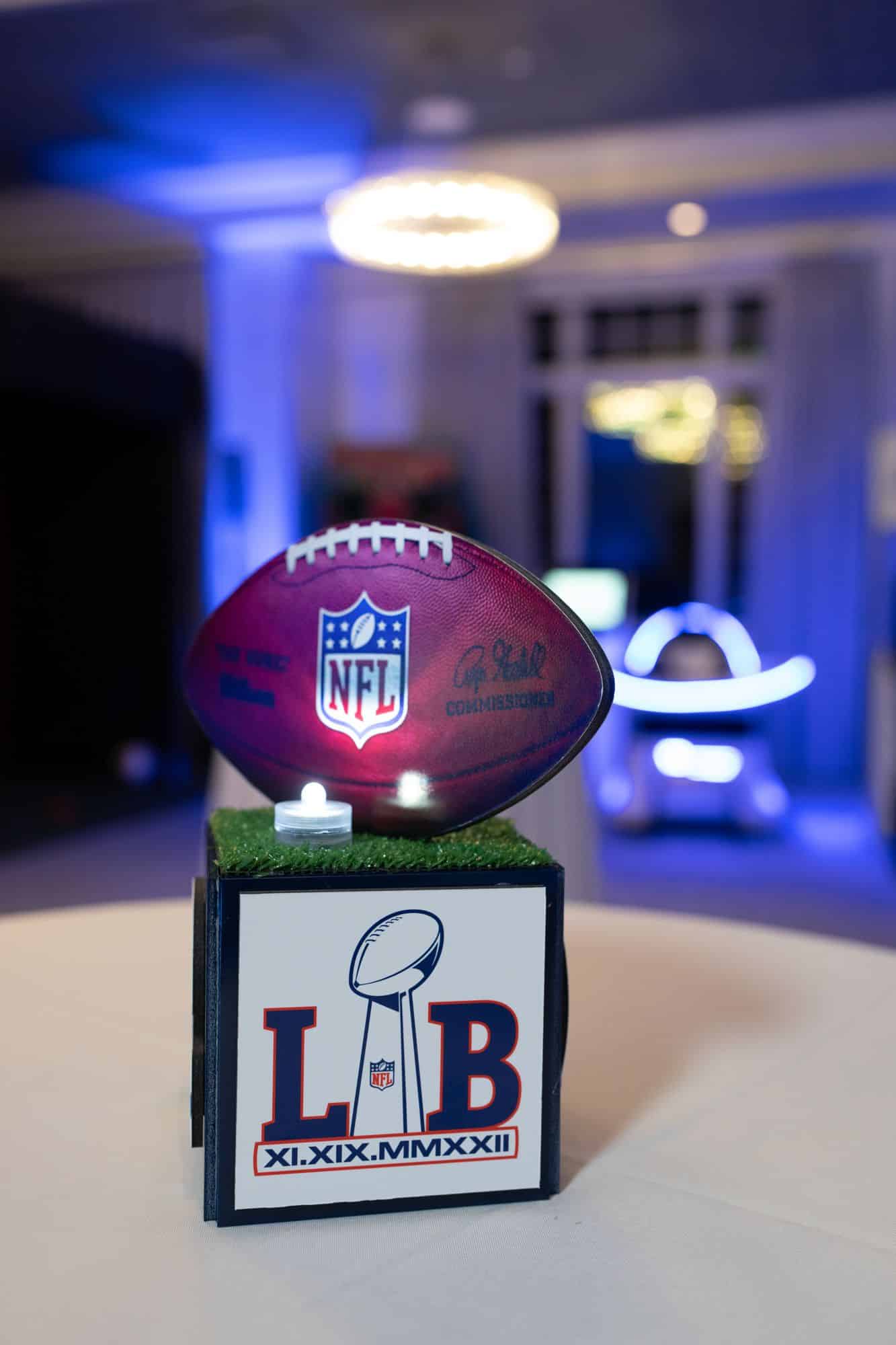 Mini Giants Football Centerpieces with Custom Logo
