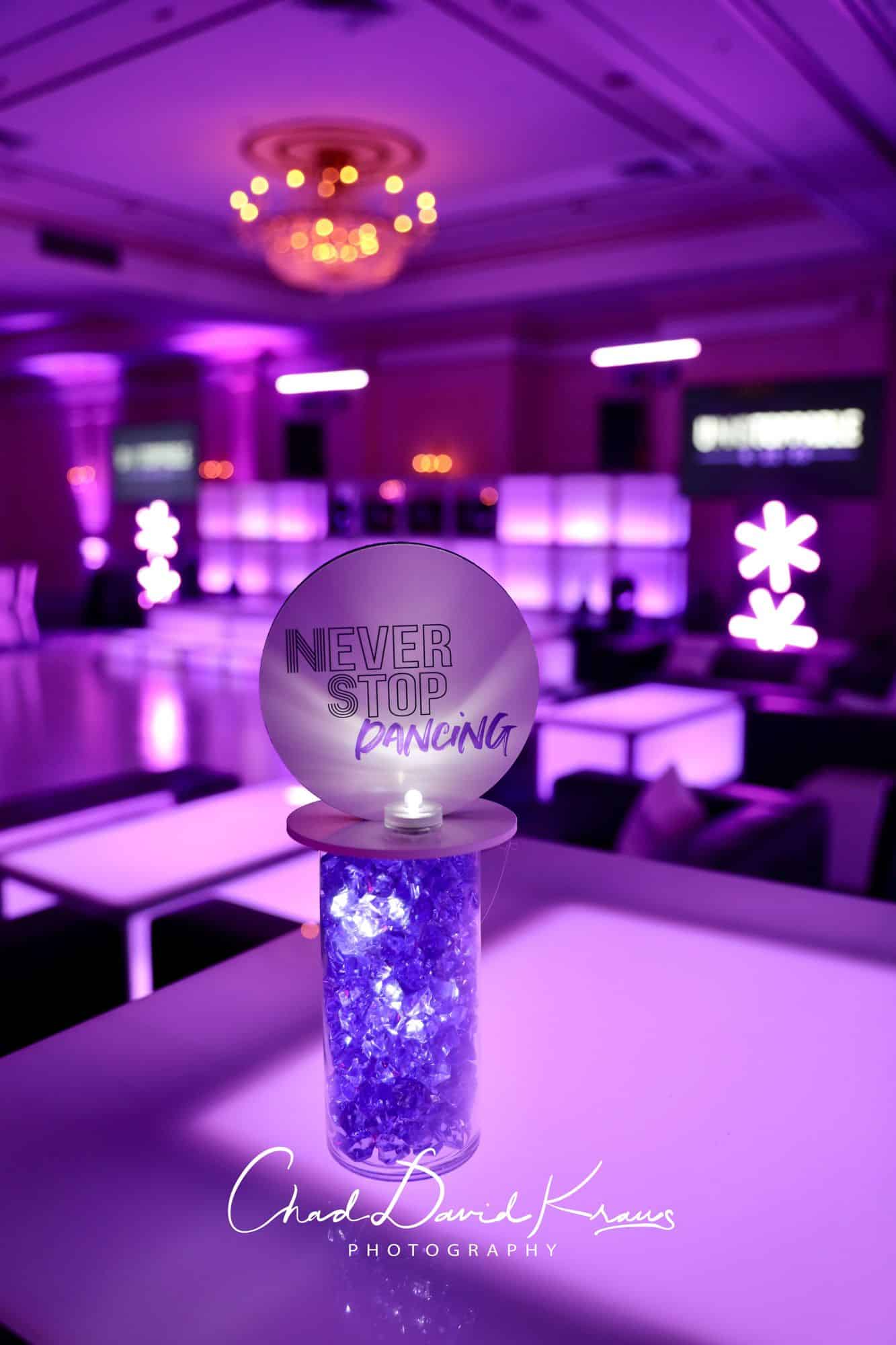 Mini Logo Centerpiece with Custom Logo Cutout