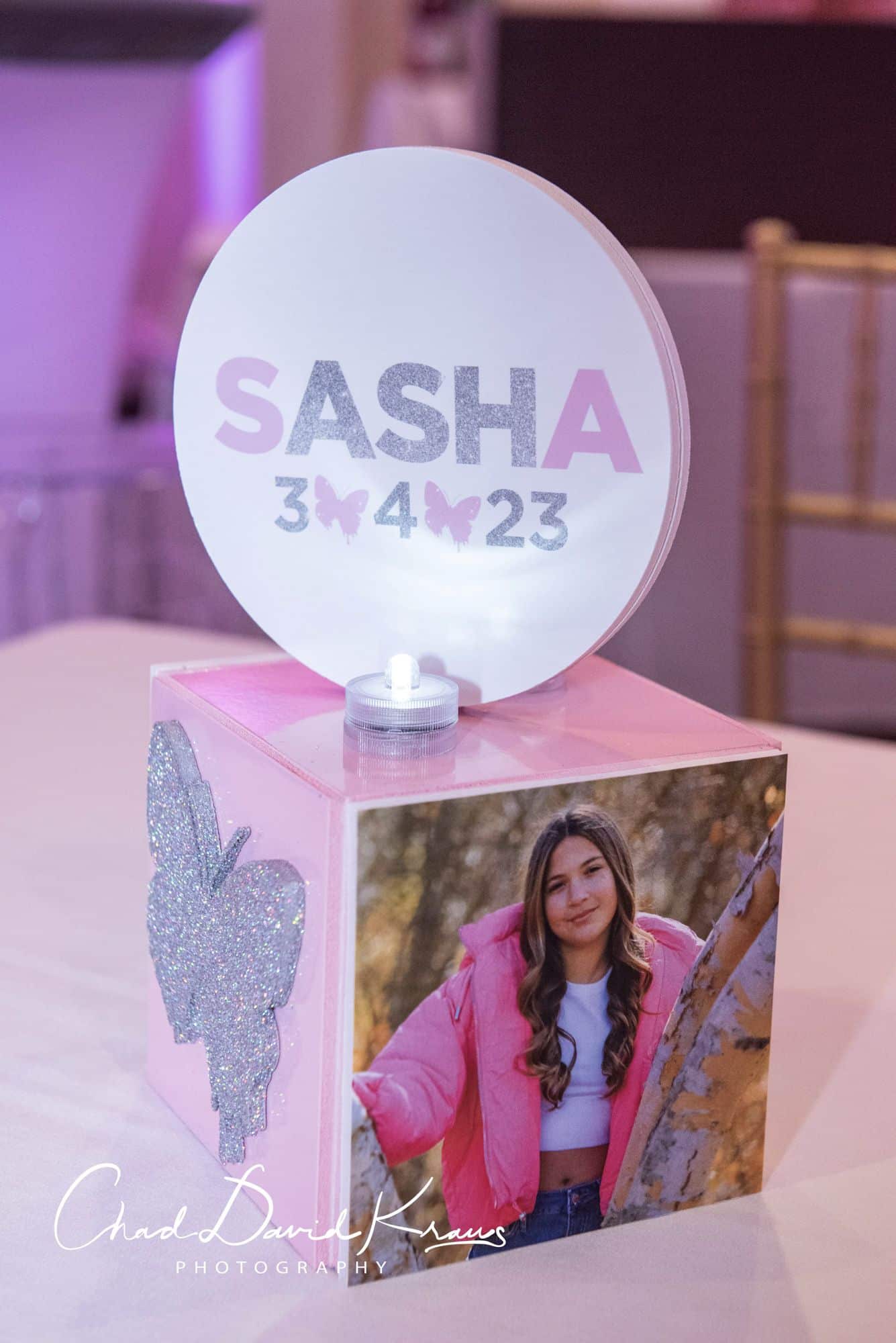 Mini Photo Cube Centerpiece With Custom Logo