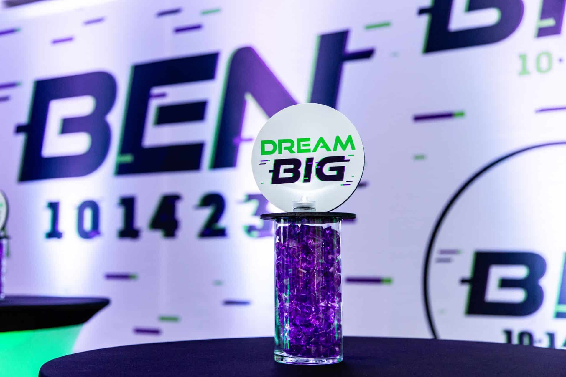 Mini Logo Centerpiece with LED Lights for Neon Themed Bar Mitzvah Lounge