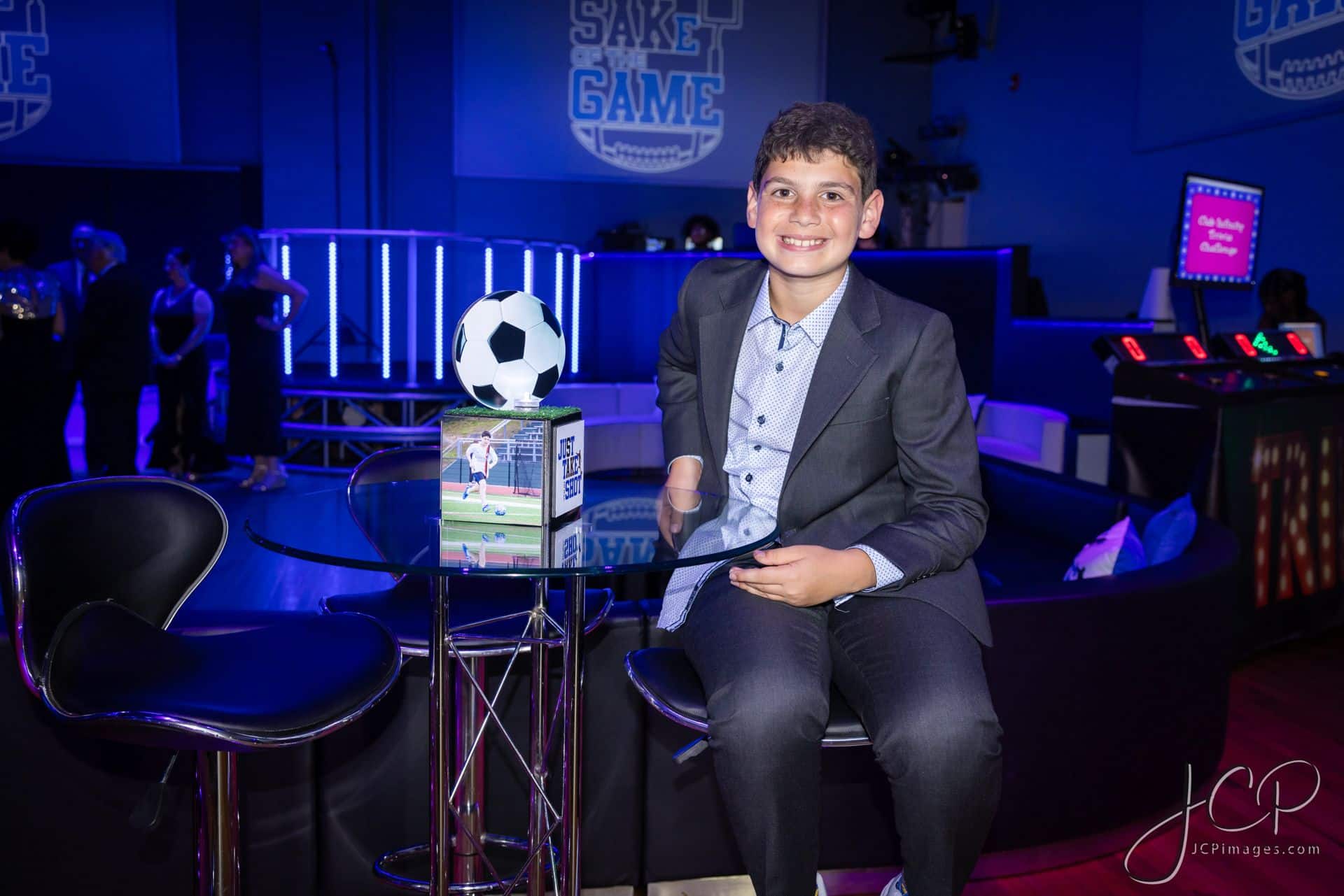 Custom Soccer Mini Cube Lounge Centerpiece