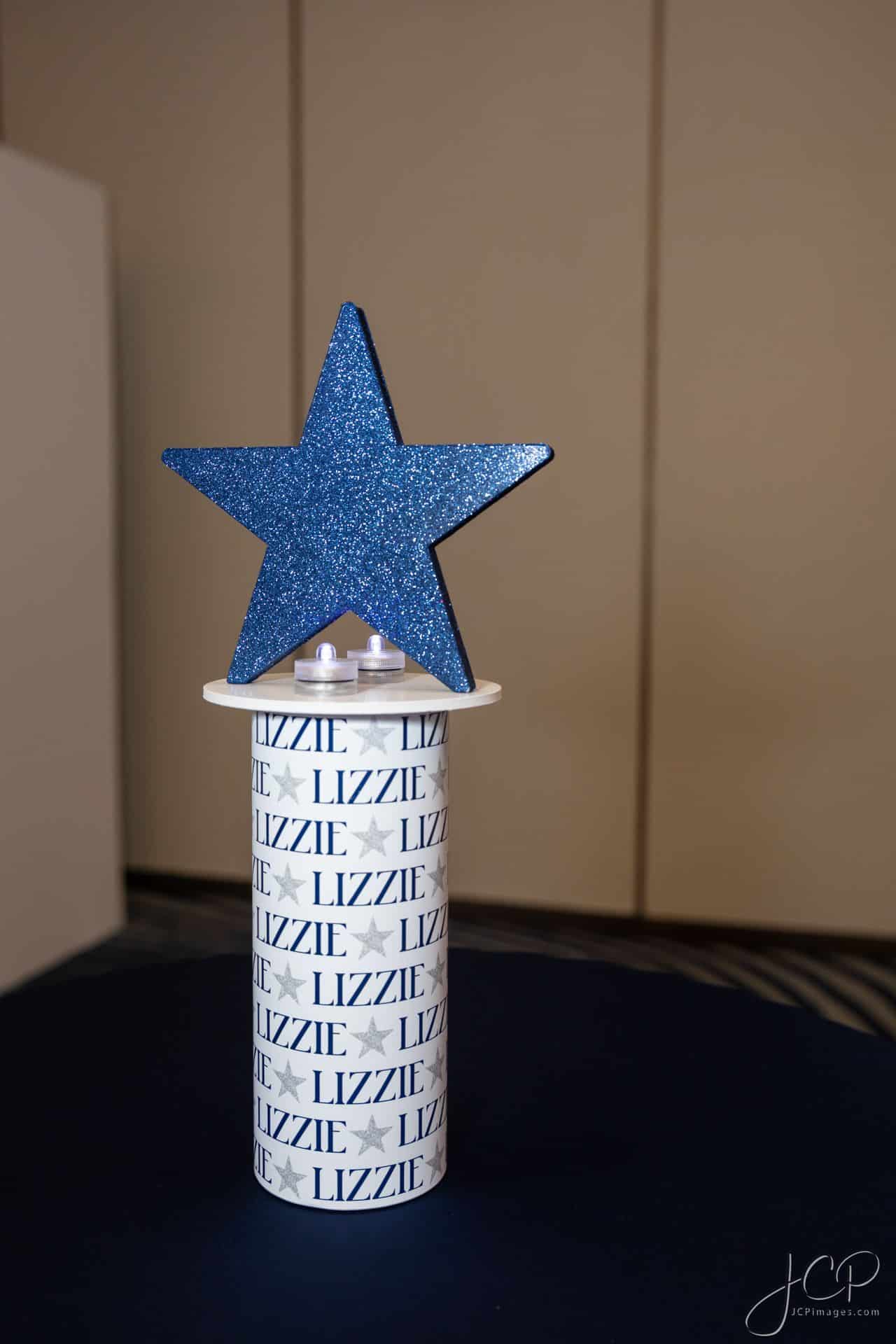 Glitter Star Cutout High Top Centerpiece