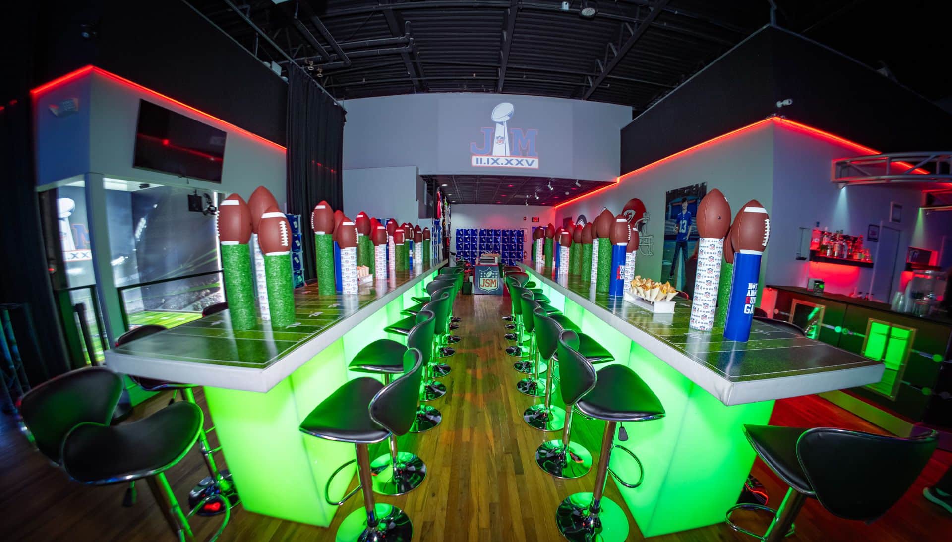 Super Bowl Theme High Top Centerpieces with Footballs