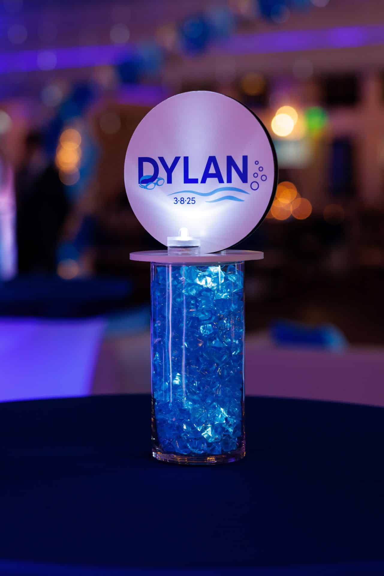 Custom Swim Logo High Top Centerpiece
