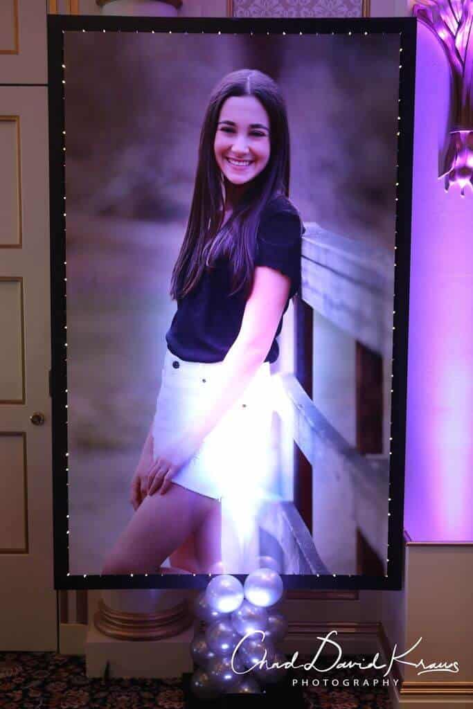 Blowup Photo With Lights for Bat Mitzvah