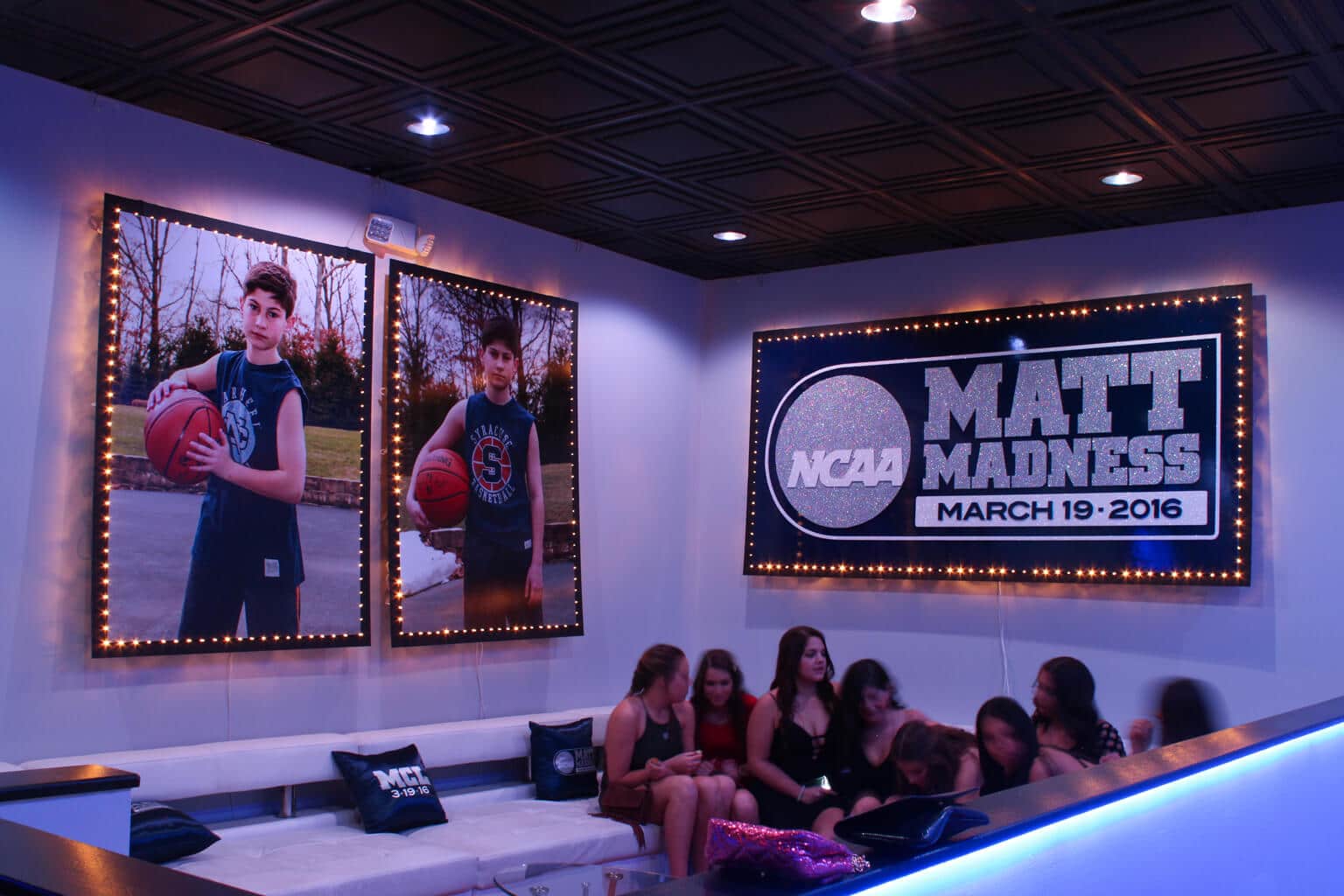 Blowup Photos with Lights at Club Infinity