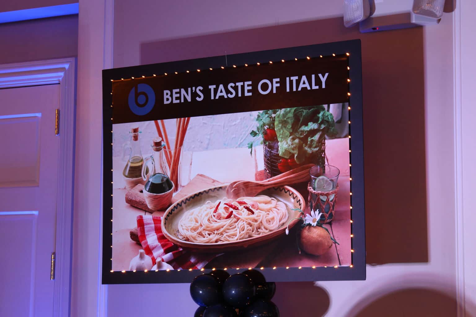 Custom Bar Mitzvah Food Station Signs with Lights