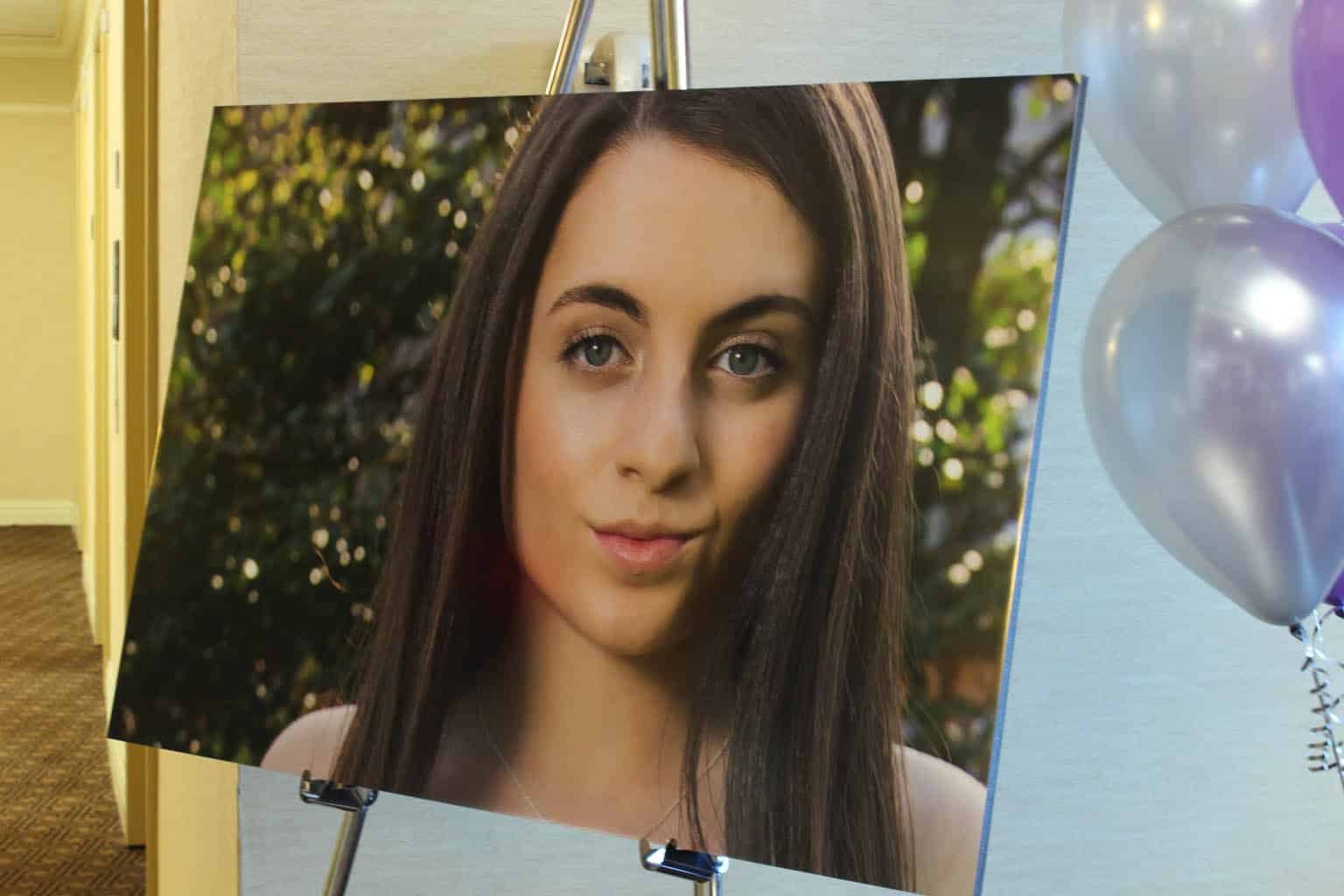 Blowup Photo on Easel for Sweet 16 Event
