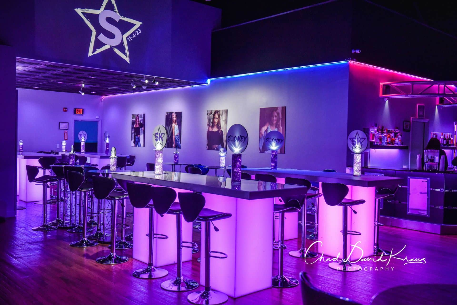 Blowup Photos on Entrance Wall at Club Infinity Pleasantville