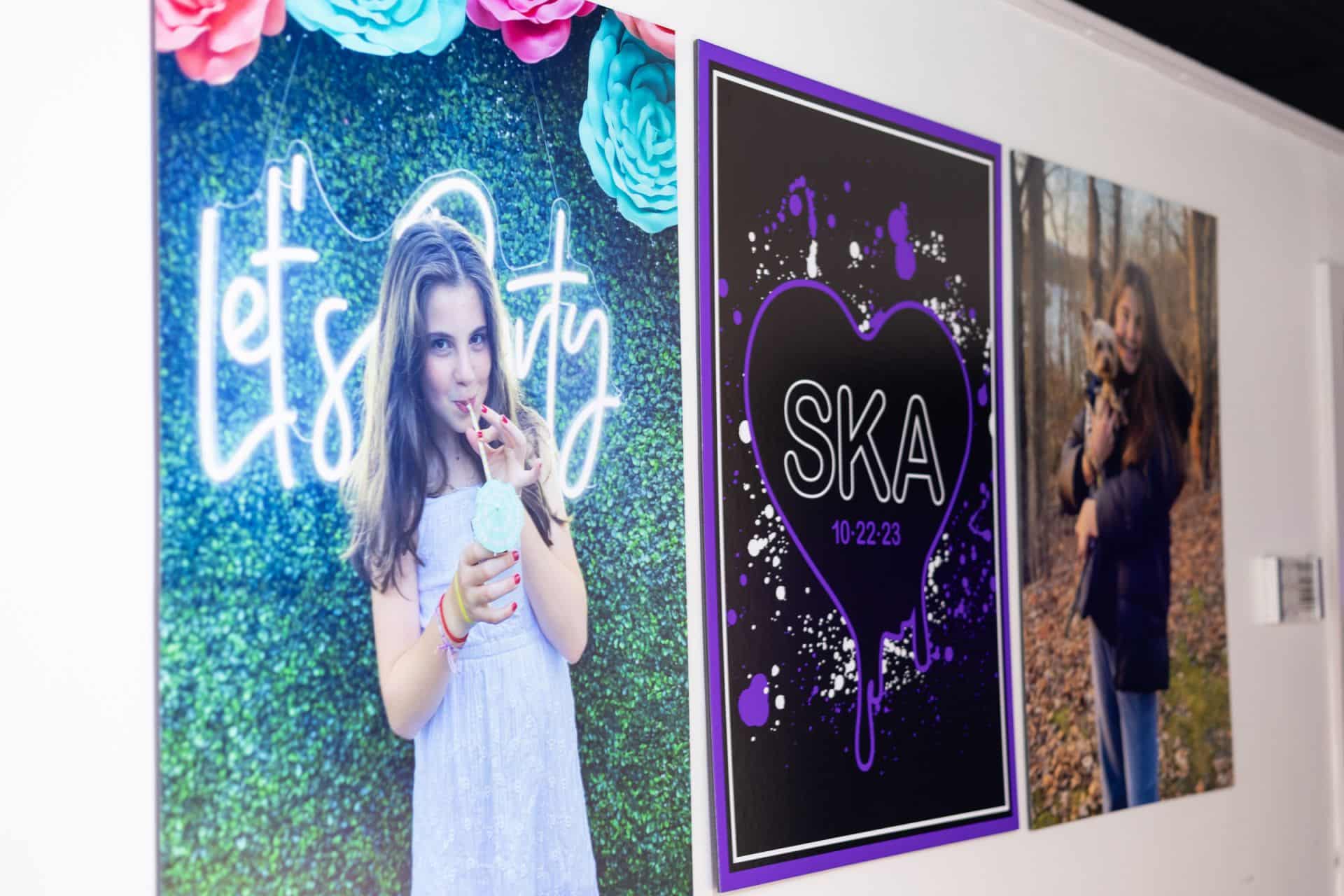 Blowup Photos & Logo in Entrance at Club Rain, Teaneck