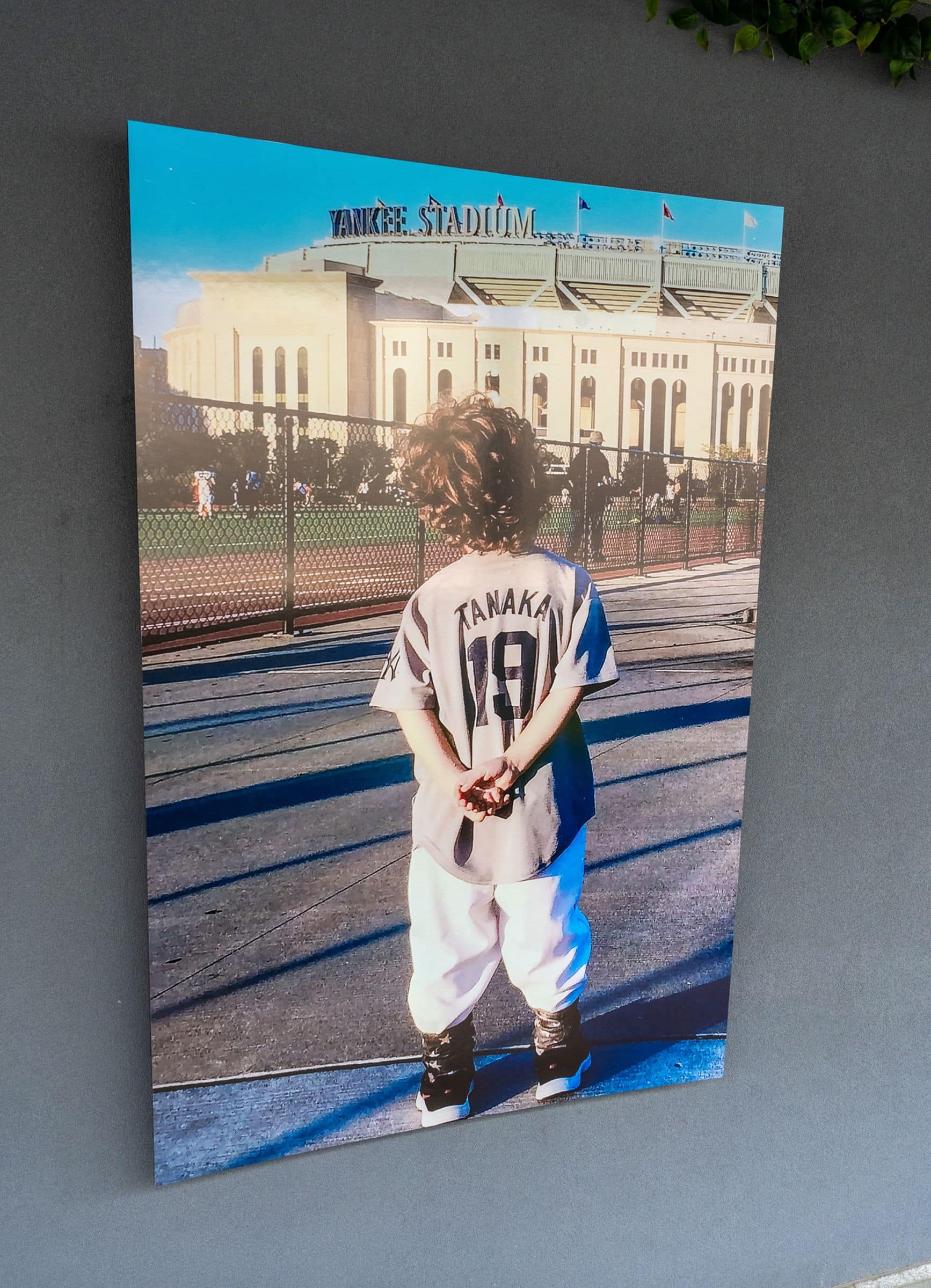 Blowup Baseball Photo for Yankees Themed Bar Mitzvah