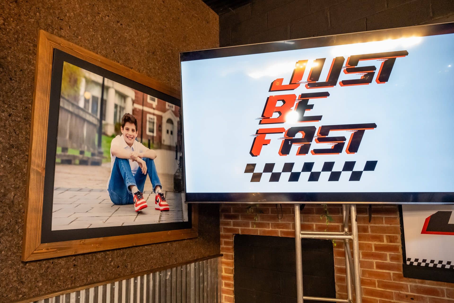 Blow Up Photo for a Race Car Theme Bar Mitzvah