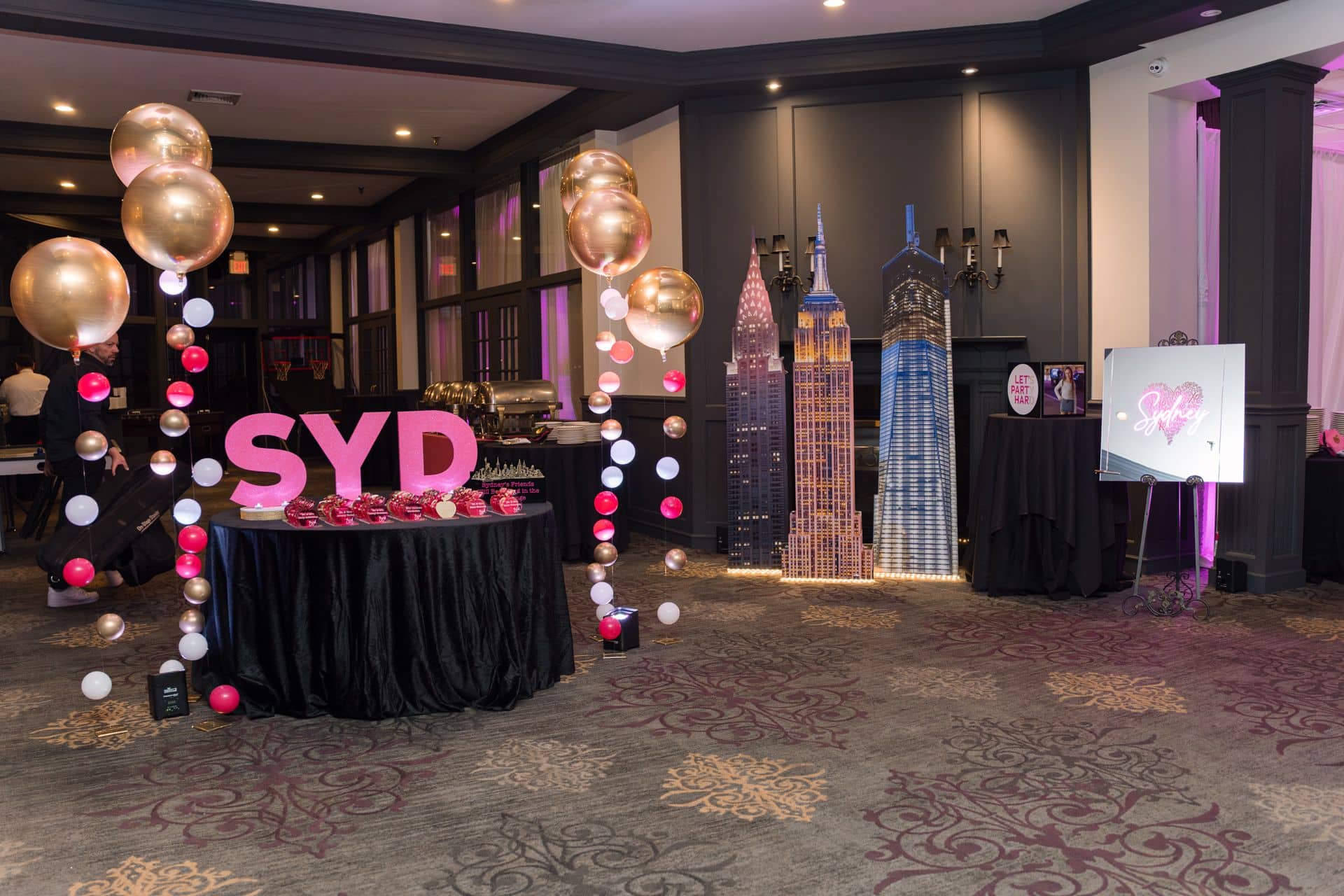 Blow Up City Building Cut Outs for a NYC Themed Bat Mitzvah