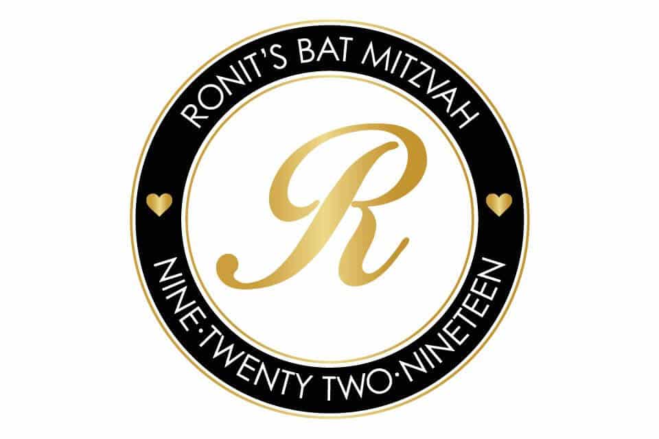 Bat Mitzvah Circle Logo with Hearts